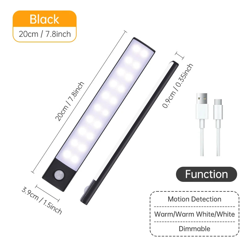 LED Sensor Nachtlicht – Wiederaufladbare Bewegungsmelder Lampe