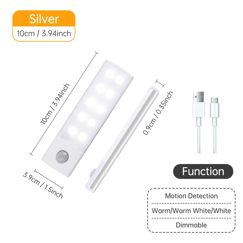 LED Sensor Nachtlicht – Wiederaufladbare Bewegungsmelder Lampe