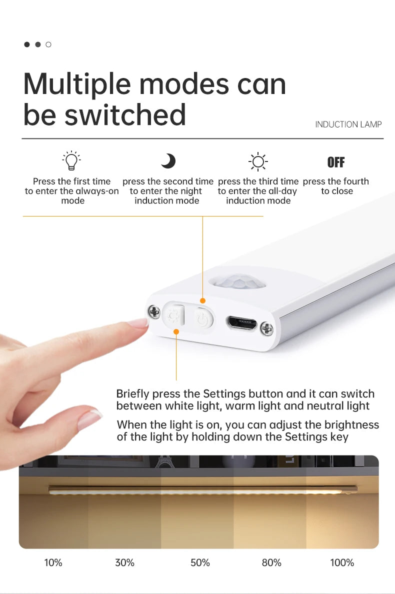 LED Sensor Nachtlicht – Wiederaufladbare Bewegungsmelder Lampe